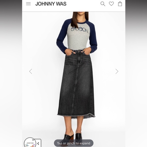 Johnny Was Dresses & Skirts - Johnny Was Sassoon Vienna back washed denim hi lo maxi skirt NWTS size 30”
